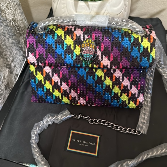 Kurt Geiger London Mini Kensington Crystal Convertible Crossbody Bag - Picture 8 of 17